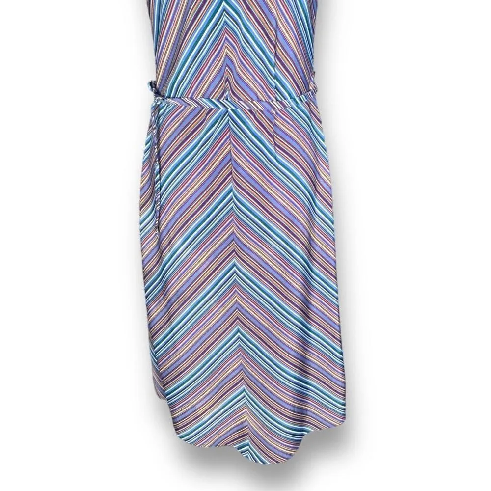 Y2K Jonathan Martin Dress Multicolor Stripe Sleveless Retro 70s Sleeveless Midi - Image 4