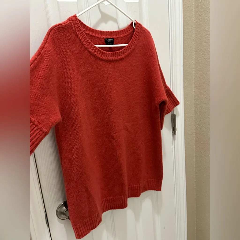Talbots Pure Cashmere Pullover Sweater XL  Classic Preppy Red Rust Color - Image 10