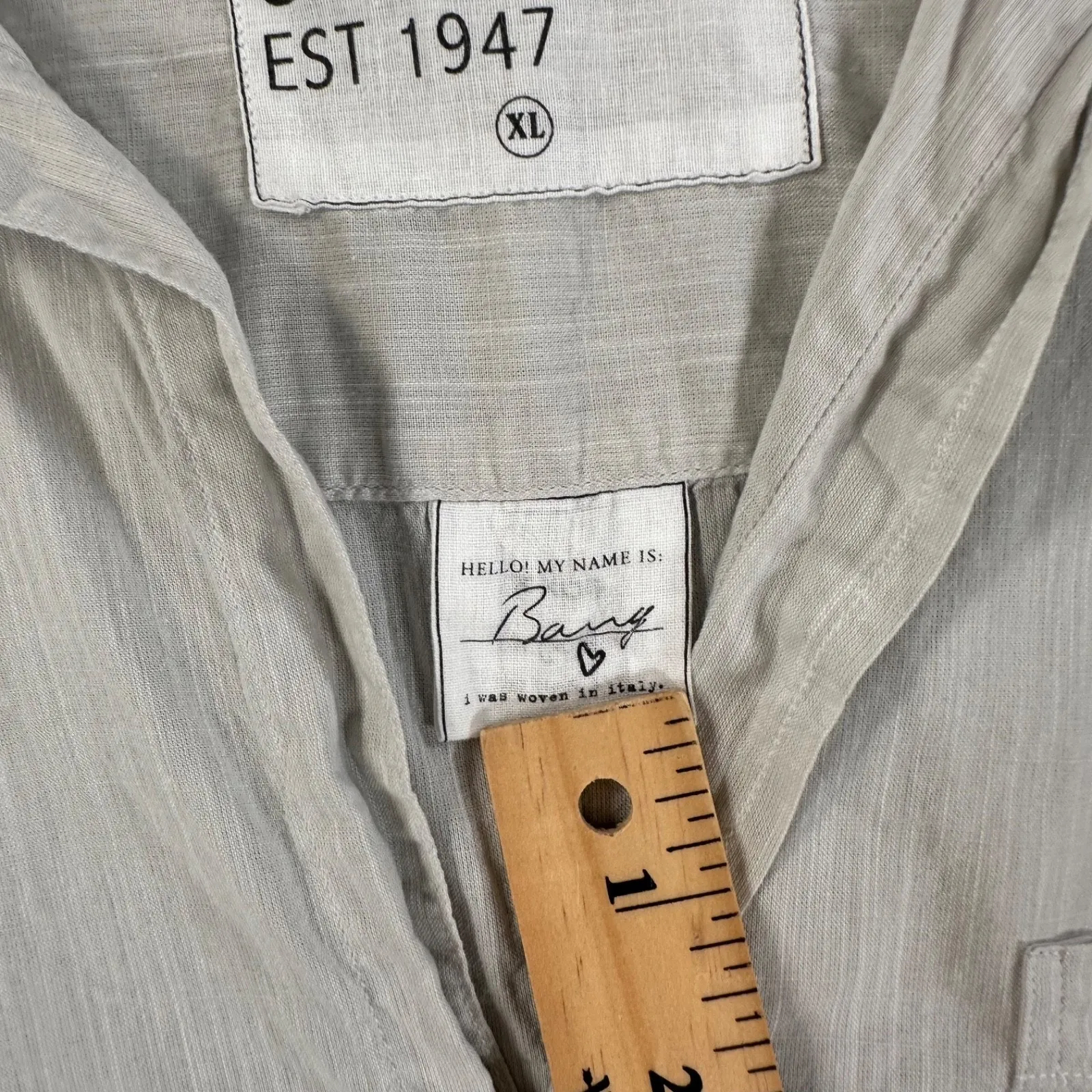 Frank & Eileen Barry Long Sleeve Button Down Shirt Size XL Light Gray Collared - Image 6