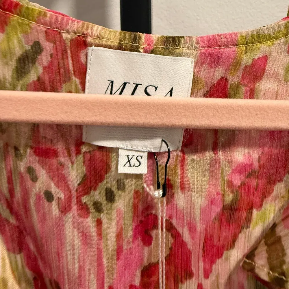 MISA Los Angeles Amanya Summer Ikat Mini Flowy Cut Out Dress NWT XS $370 - Image 3