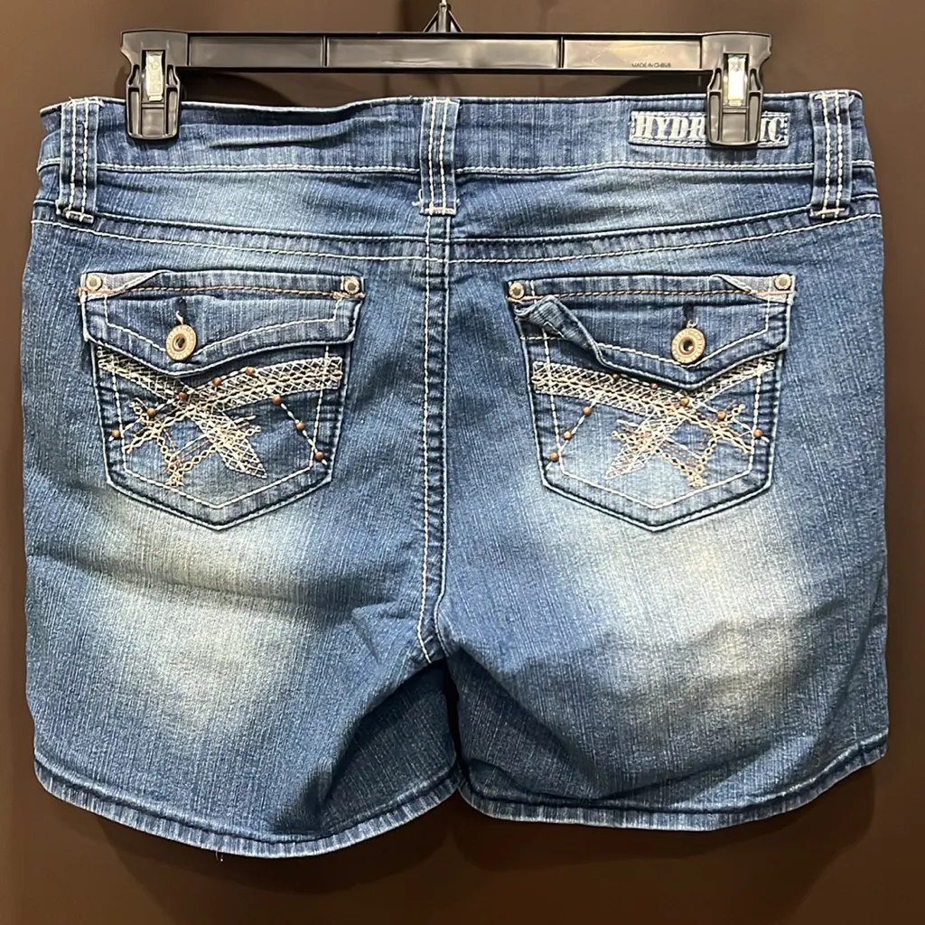 Hydraulic Jeans, Denim Shorts, Distressed, Size 7/8 - Image 2