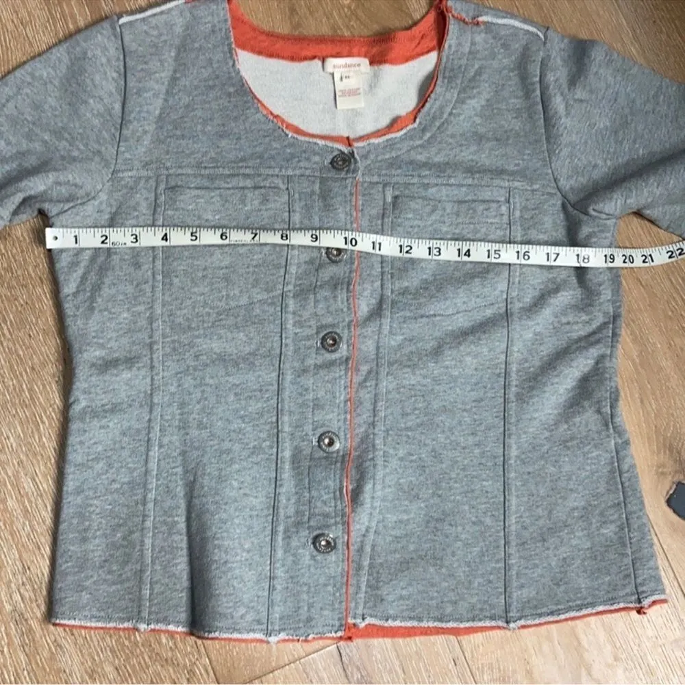 Sundance medium cotton Cardigan jacket C28 Gray - Image 2