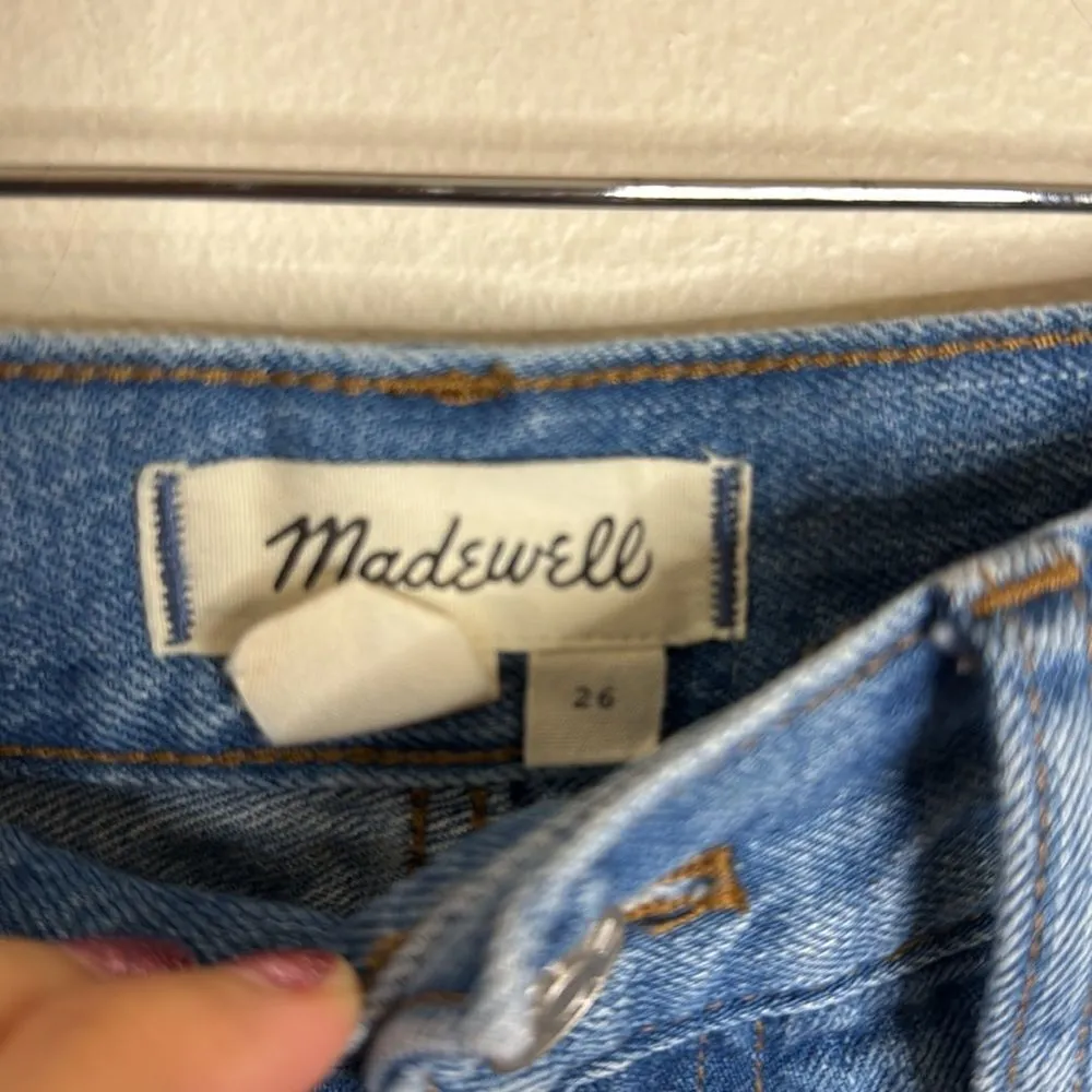 Madewell ladies long v cut denim skirt size 26 modest cute - Image 4