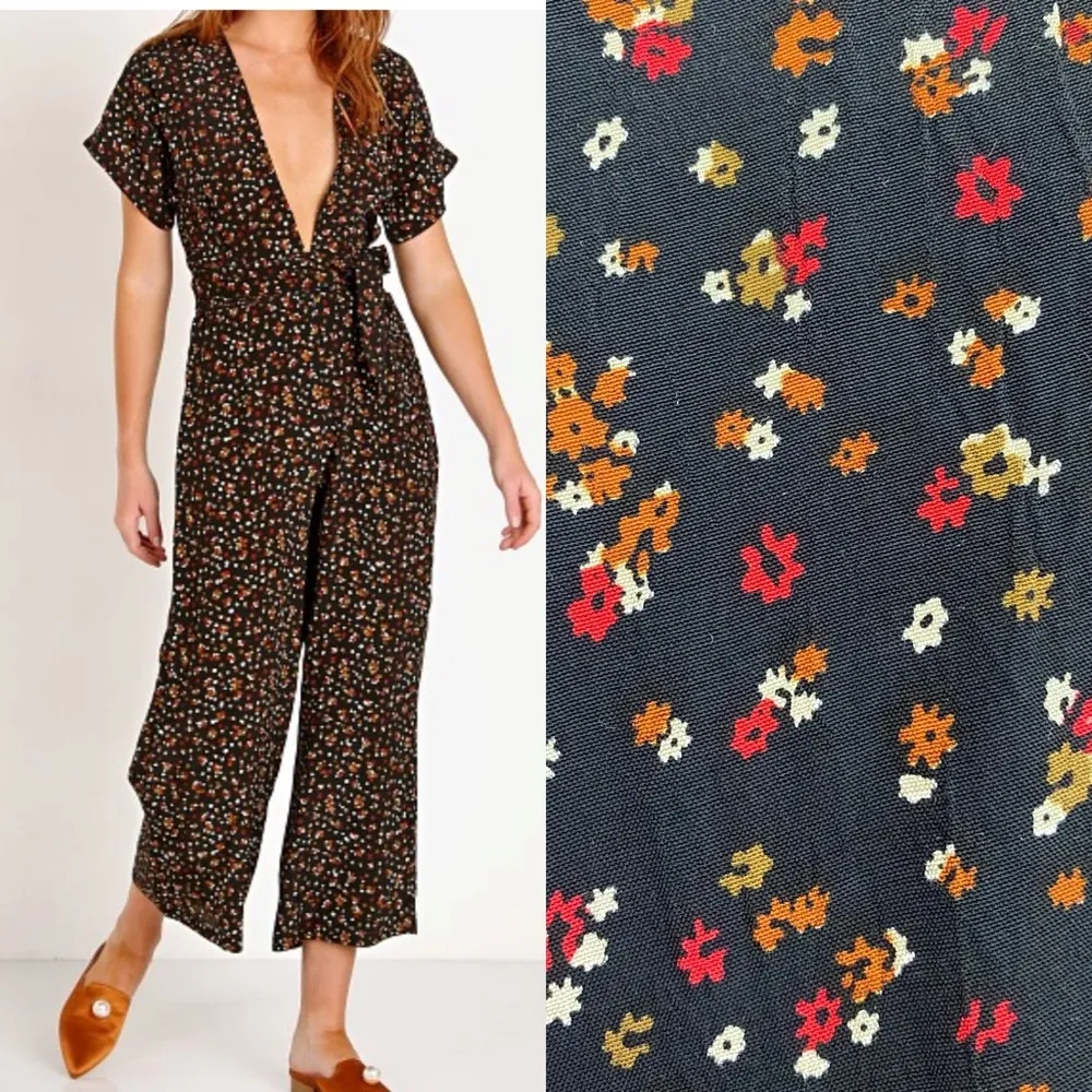 Faithfull The Brand Alena Wide Leg Culotte Jumpsuit La Contrie Ditsy Floral - Image 16