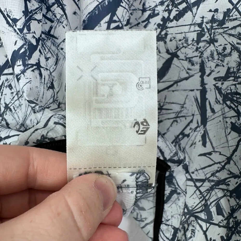 Decathalon Kalenji Wind Jacket Trail Grey Blue Geometric Running Women's Size XL Silver - Image 2