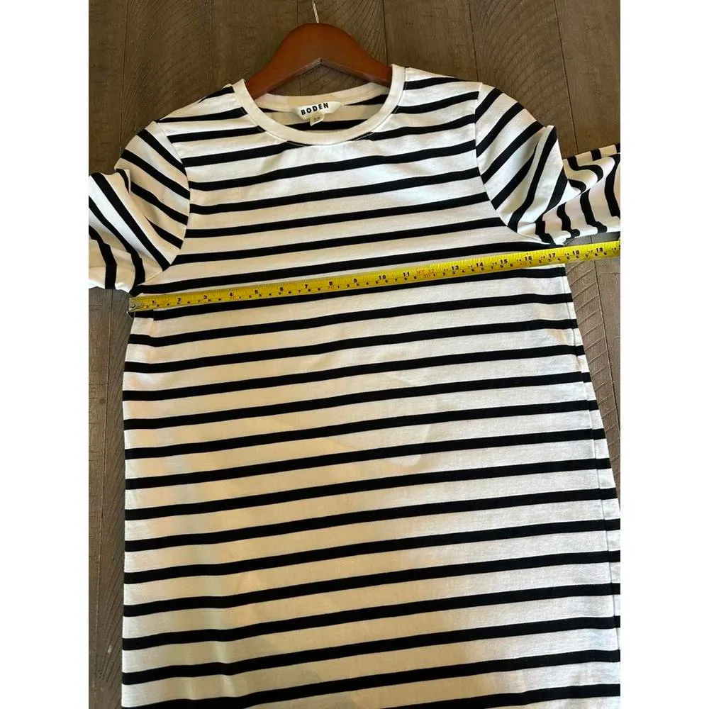 Boden White/Black Breton Striped Jersey Mini T - Image 10