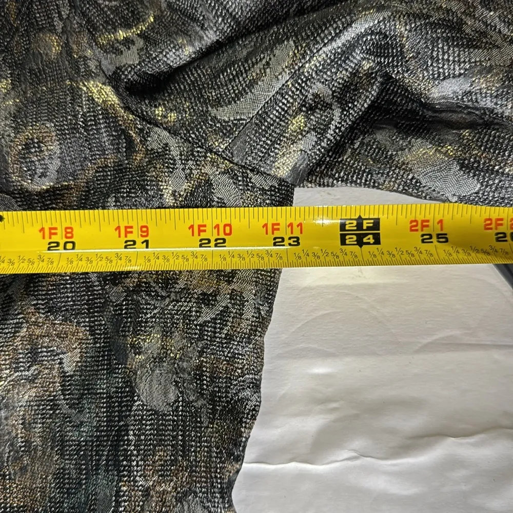 Chico's Gold Black silver Casual zip front lined jacket blazer metallic XL 3 - Image 11