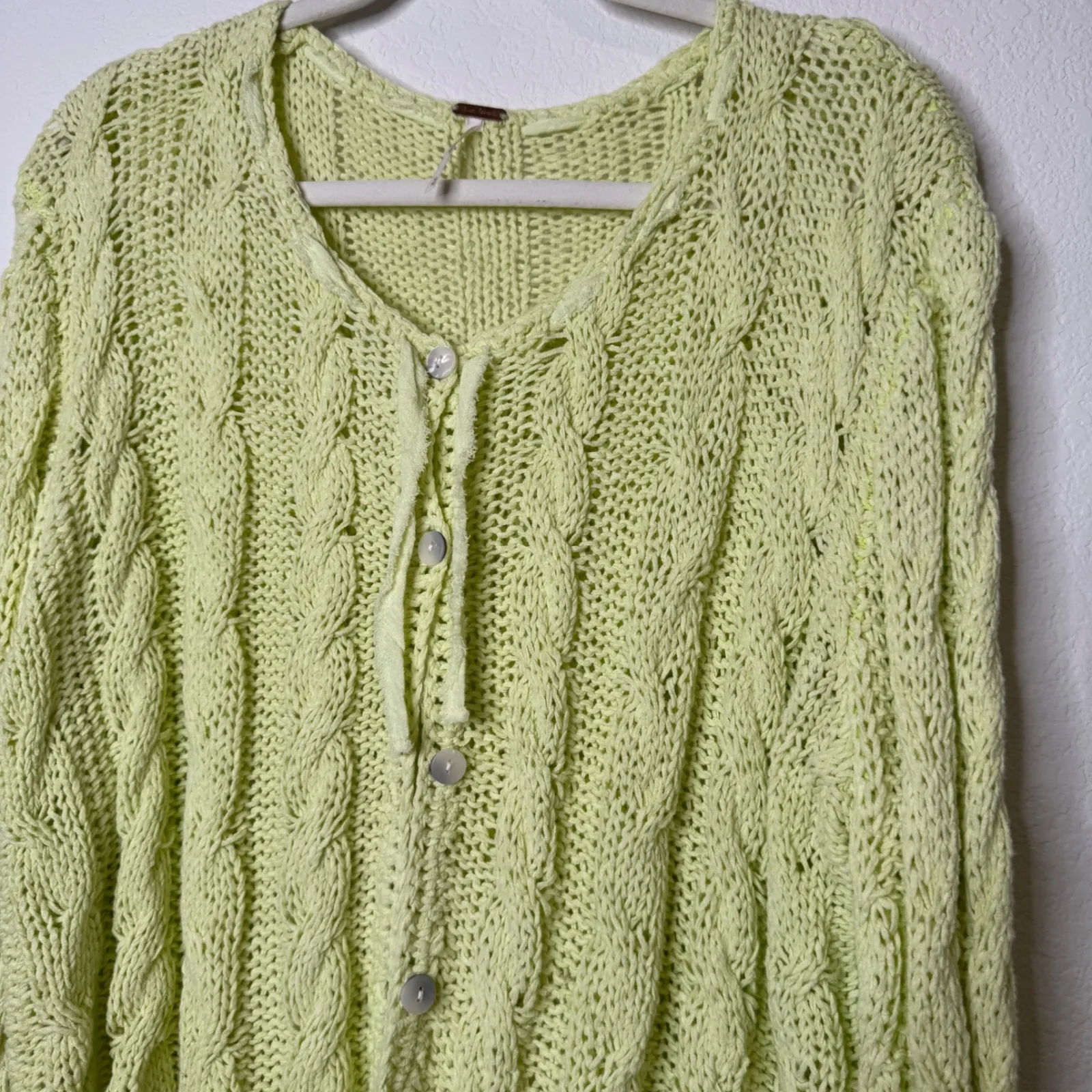 Free People Robyn Cardigan Light Green - Image 9