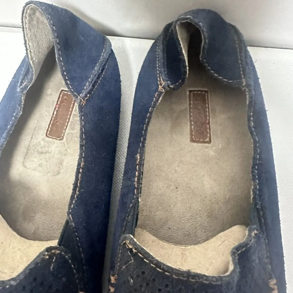 Olukai Loafers Womens Nohea Blue Suede Perforated Flats Slip On Hawaii 10 - Image 4