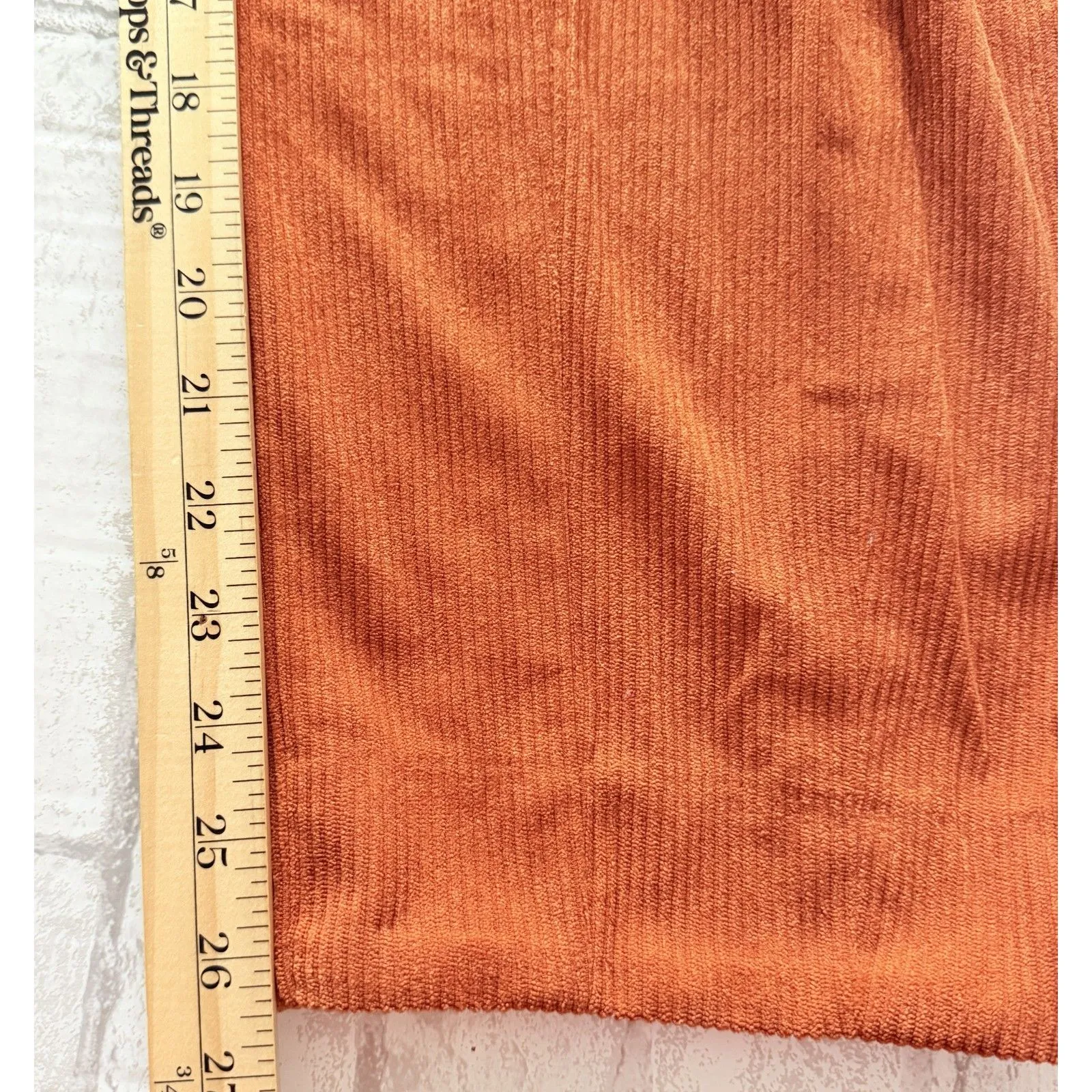 NWOT Du Paradis Corduroy Belted Rust Short Sleeve Tapered Leg Jumpsuit Sz M Orange Size M - Image 7