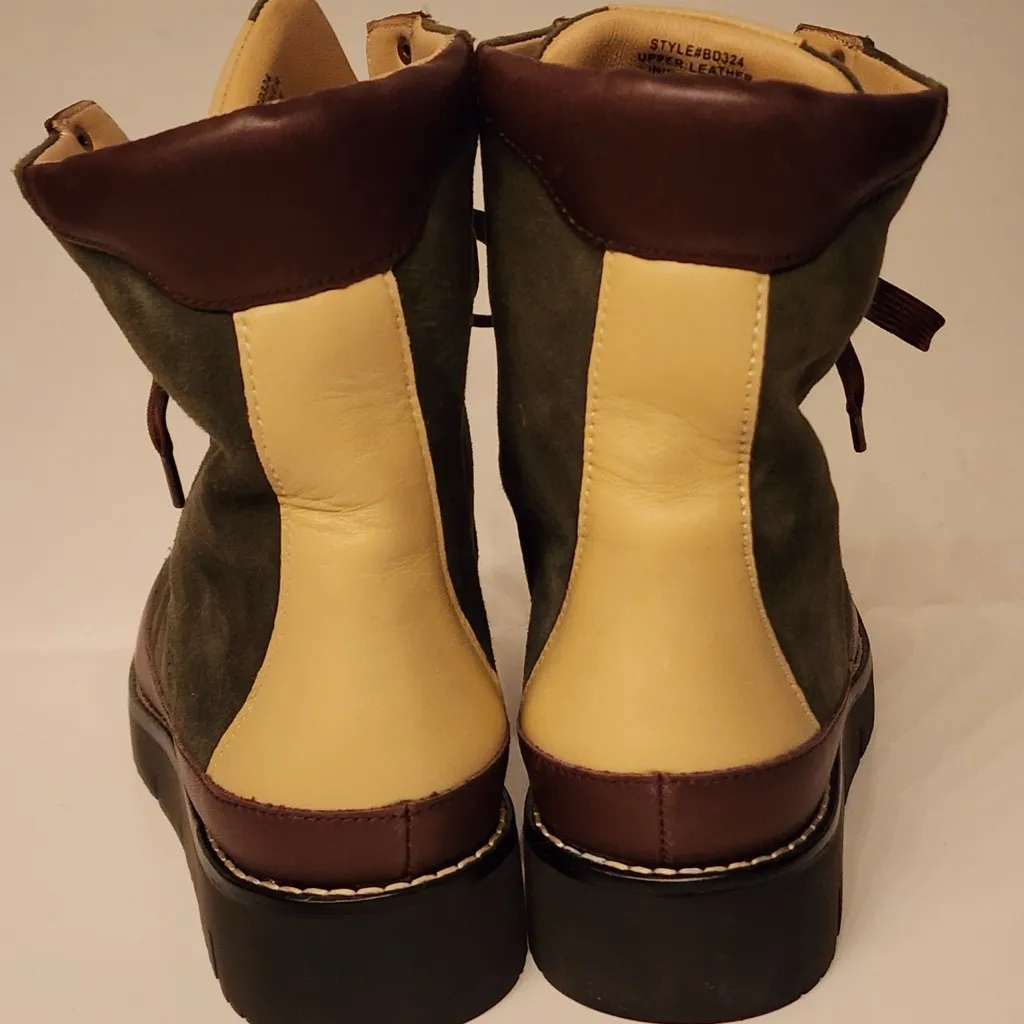 J. Crew Elsa Lace-Up Suede Boots Women’s Green & Brown Size 6 - Image 3