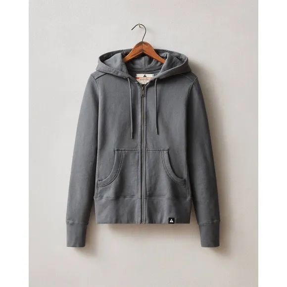 American Giant Womens Full Zip Hoodie Sweatshirt Gray Cotton XL Made in USA - Image 2