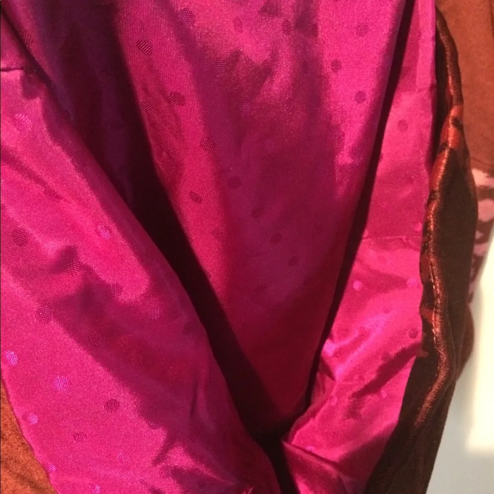 NEW Marc Jacobs size 0 maroon pocketed cuffed arm ROSES dress NWOT hand pockets - Image 4