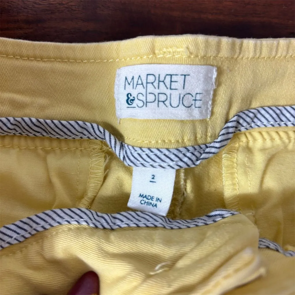 Market‎ & Spruce Women's Yellow Chino Shorts Size 2 - Image 2
