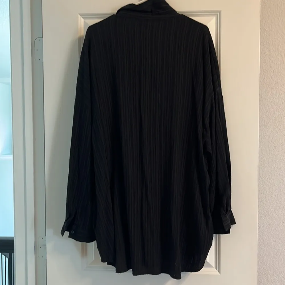Long Black beach shirt cover up oversized Size 12 - Image 3
