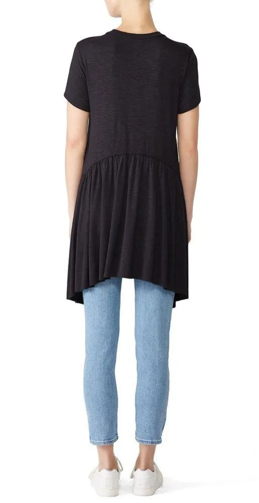 Isabel Maternity by Ingrid & Isabel Black Handkerchief Hem top size small - Image 2