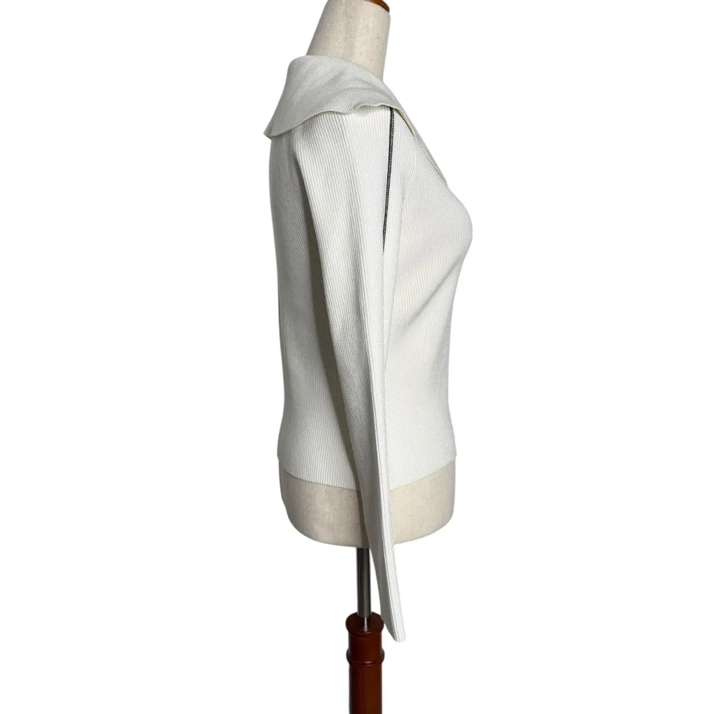 Simkhai Beckie Rib Sweater in Ivory Size M - Image 5