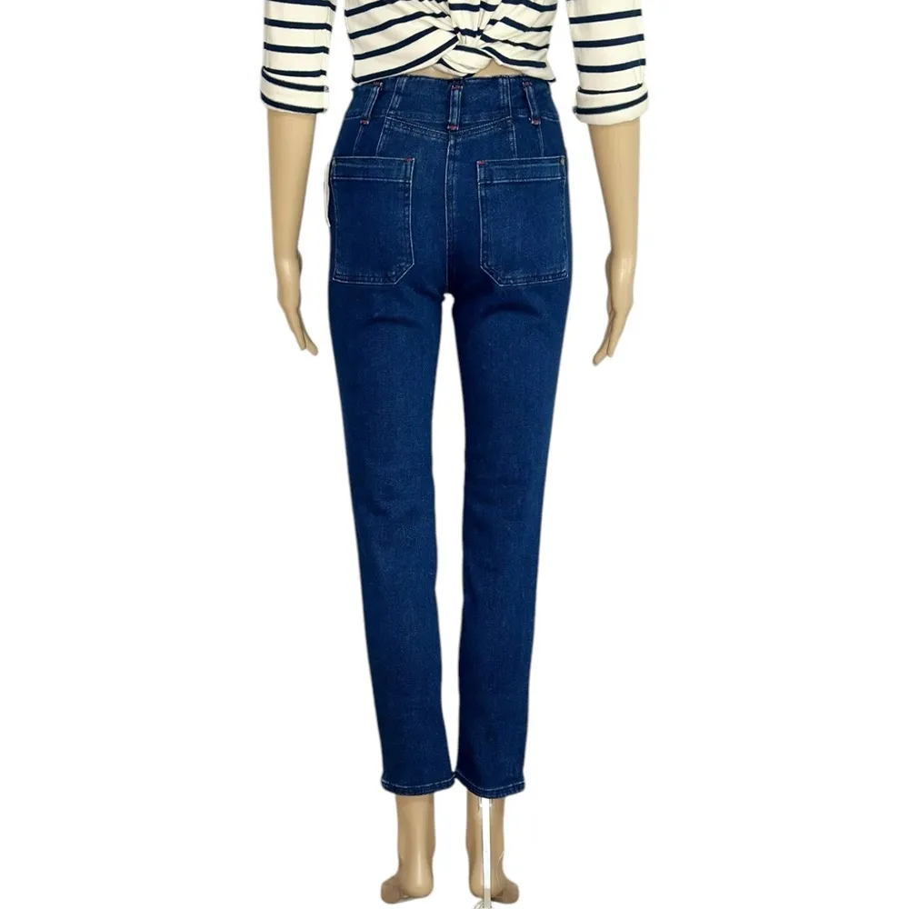 MAEVE x ANTHROPOLOGIE Junie High Rise Slim Leg Jeans, Denim Blue, 25” - Image 9