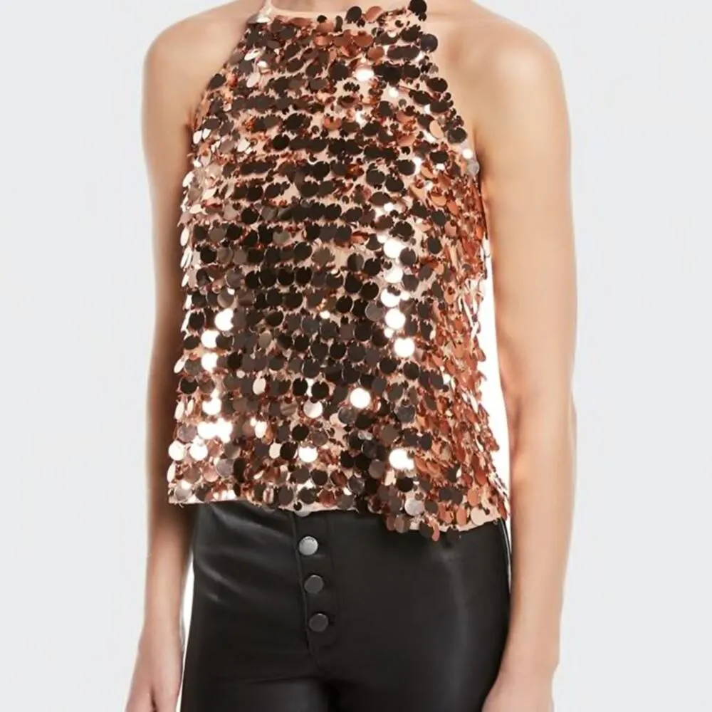 NWT Ramy Brook rise gold sequin set Staci top Meera skirt sz M - Image 3