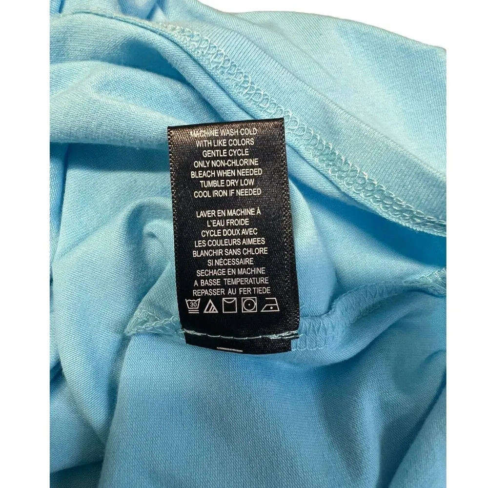 New AFRM Womens 1X Jorja Cropped Top Ruched Cap Sleeves Bachelor Button Blue - Image 8