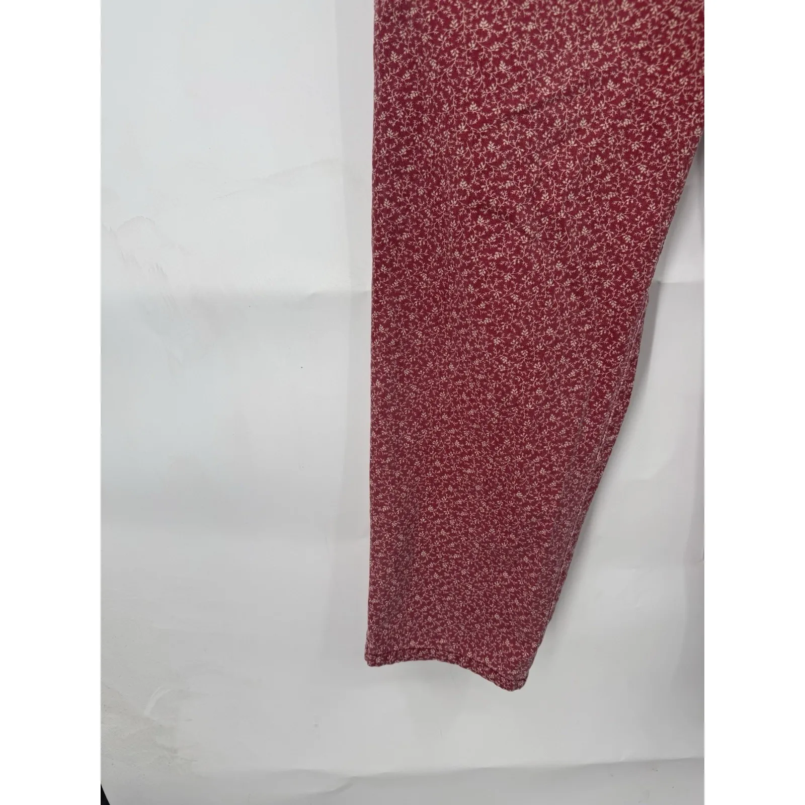 VTG Lauren Ralph Lauren Micro Floral Straight Leg Pant Sz 14 Red Cottage Prairie - Image 10