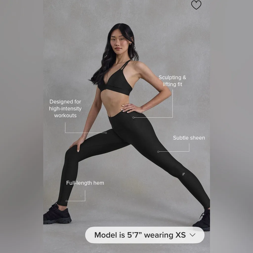 Alo Yoga NWT High Waisted Airlift Leggings in Black Size L - Image 2