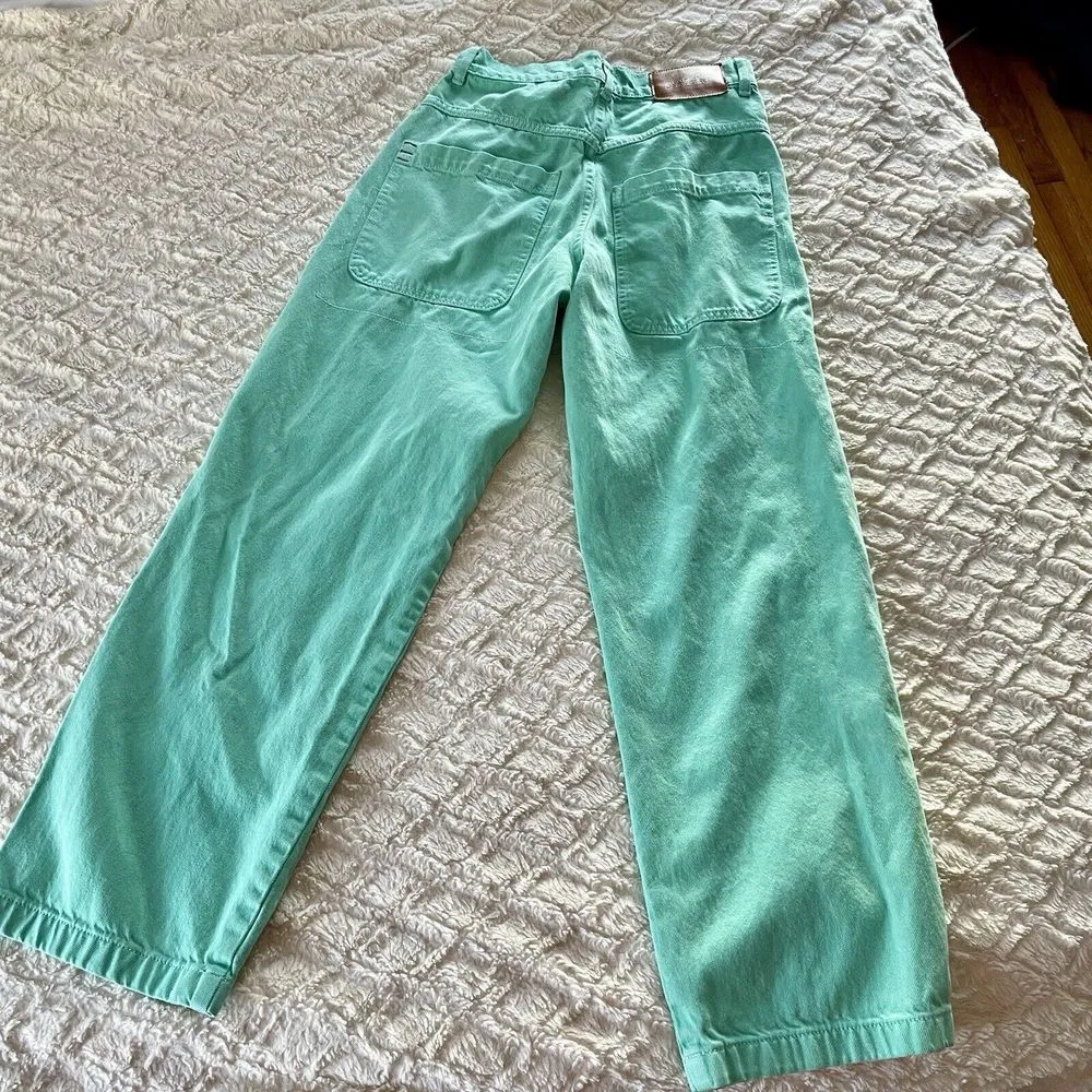 BDG Turquoise Cargo Straight Leg‎ Jeans Size 25 Big Pockets Casual Loose Fit - Image 3