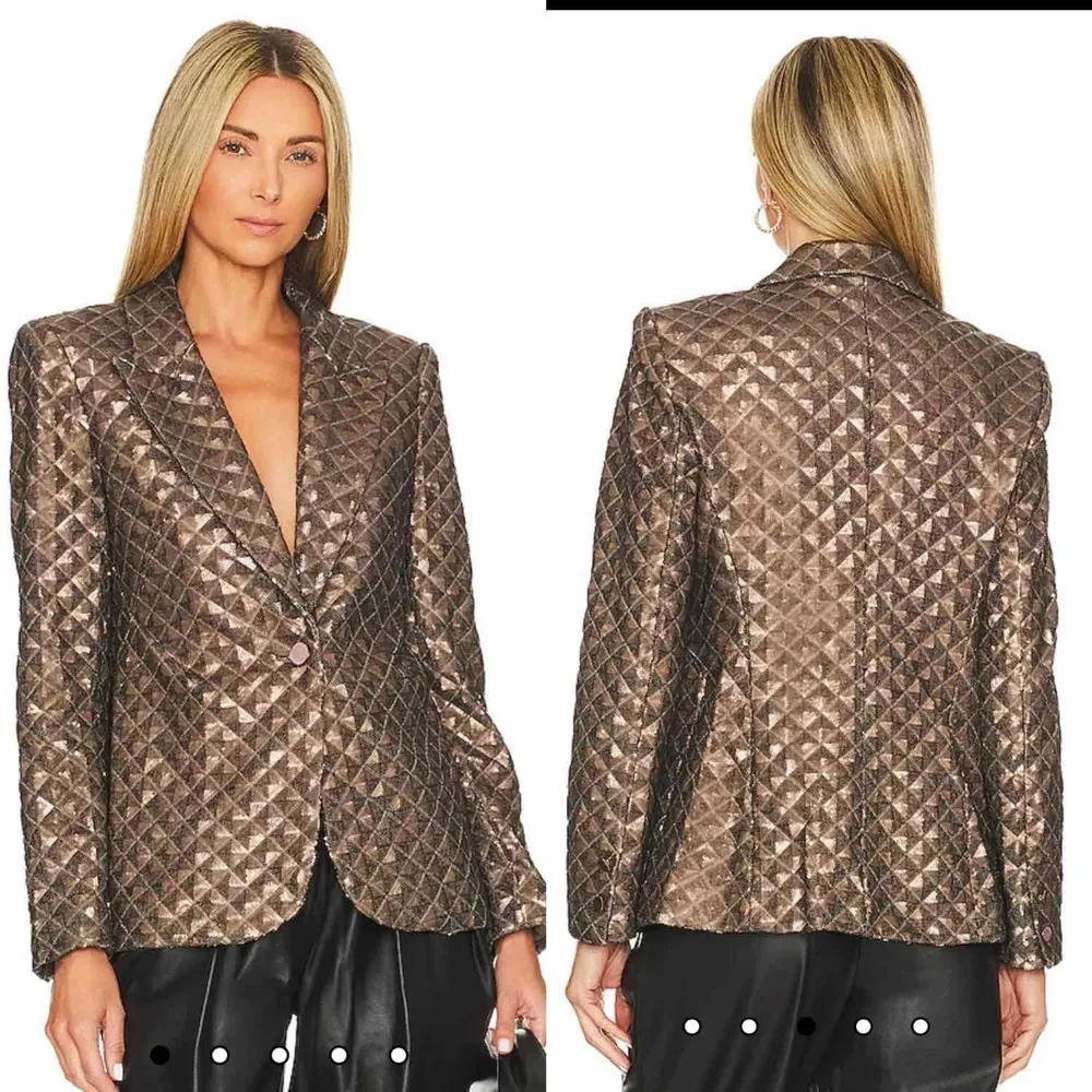L’AGENCE Clementine Blazer in Bronze Sequin Size US 2 - Image 4