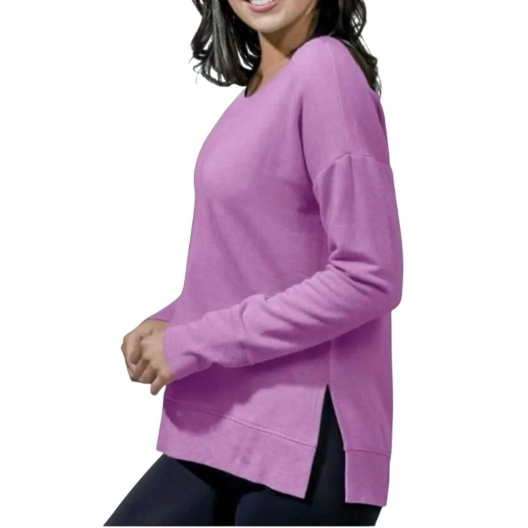 90 Degrees by Reflex Lounge Modal Top Sweatshirt Purple XL NWT Athleisure Purple - Image 2