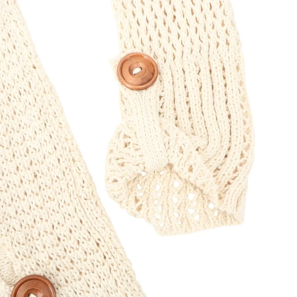 NWT Pure Handknit for Fresh Produce Ivory Boho Cardigan Sweater XS S - Image 3