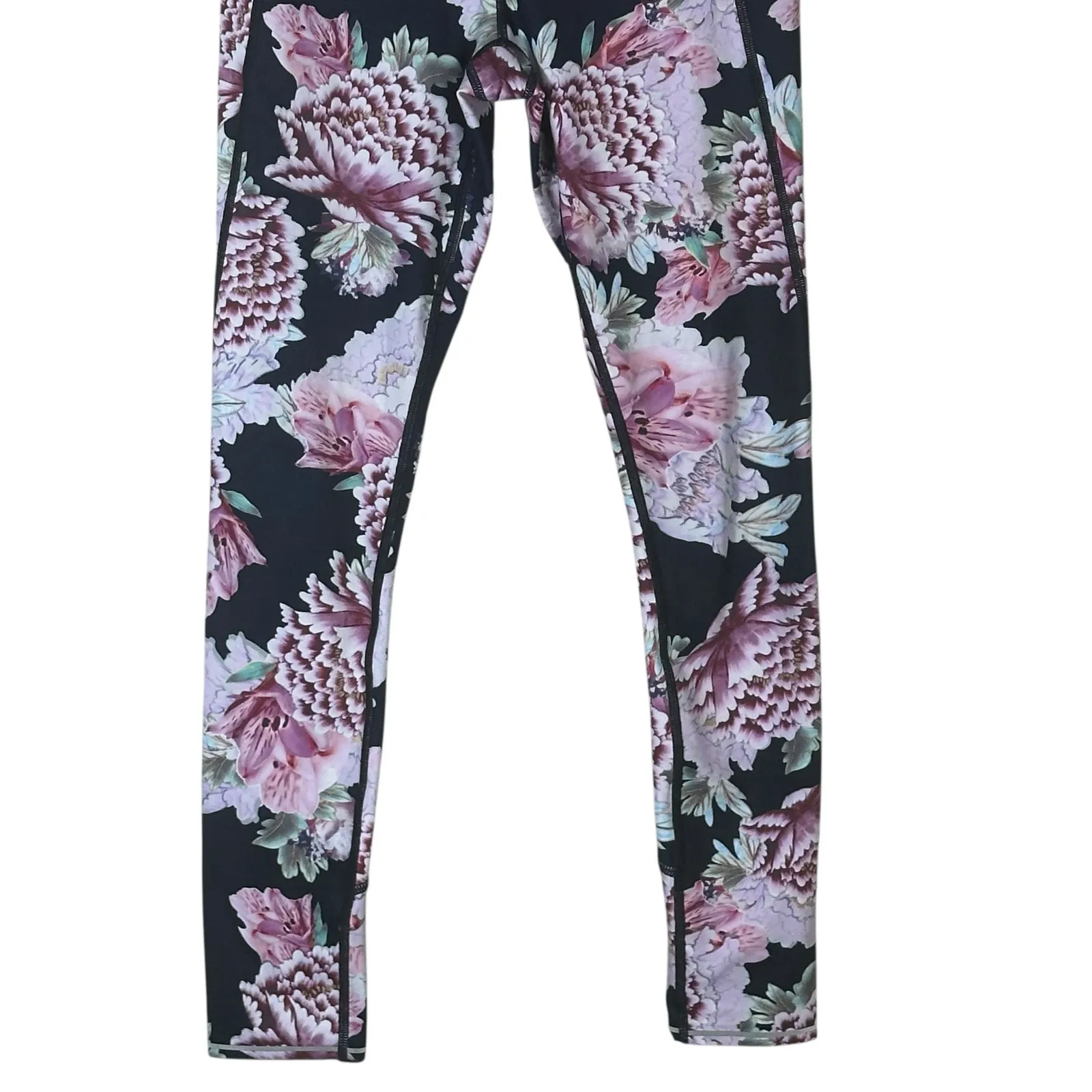 Athleta Run Free Leggings Womens S Pink Floral High Rise Stretch Athleisure - Image 4