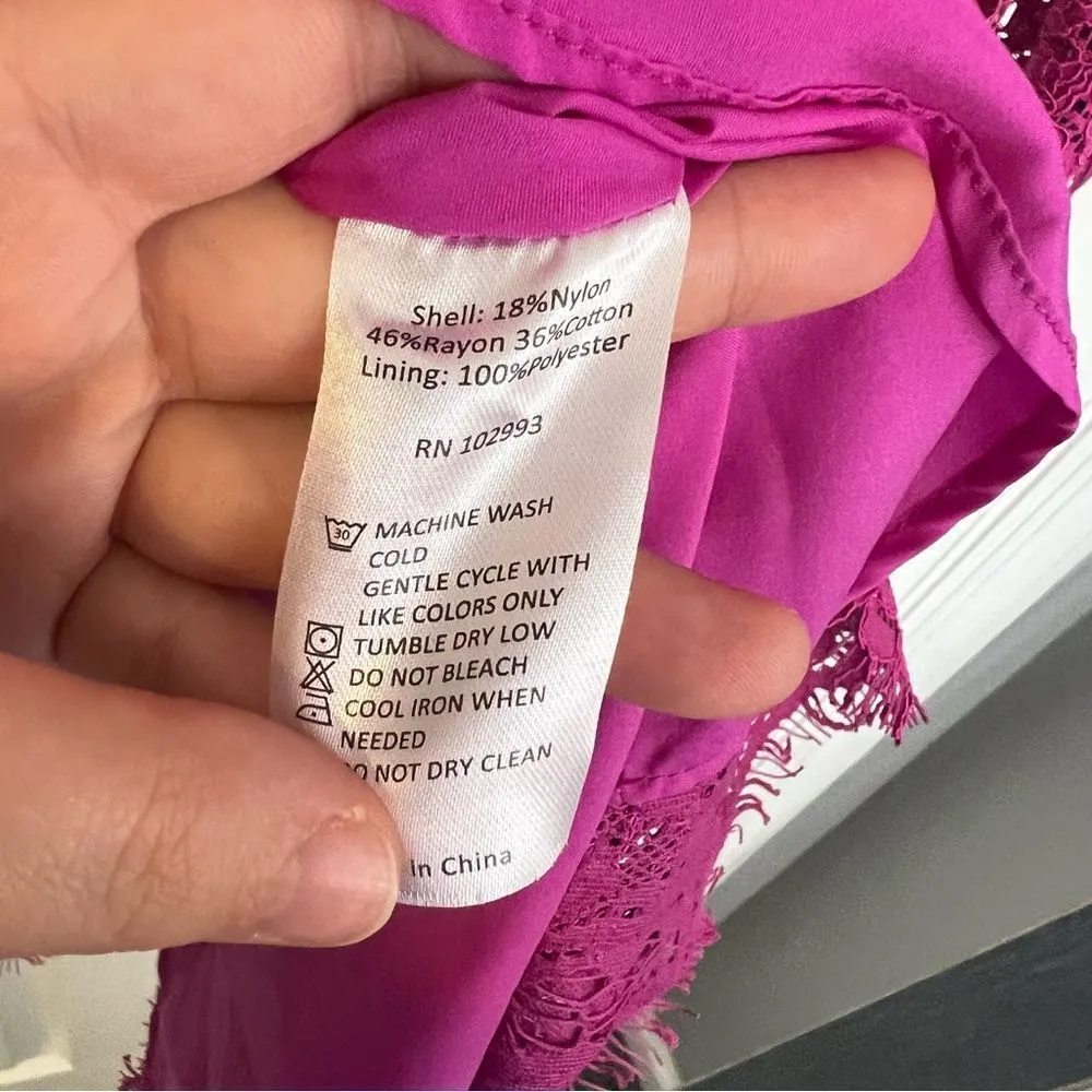 Sz 2 Adam Lippes Collective Long Sleeve Trapeze Pink Lace Dress $445 MSRP - Image 10