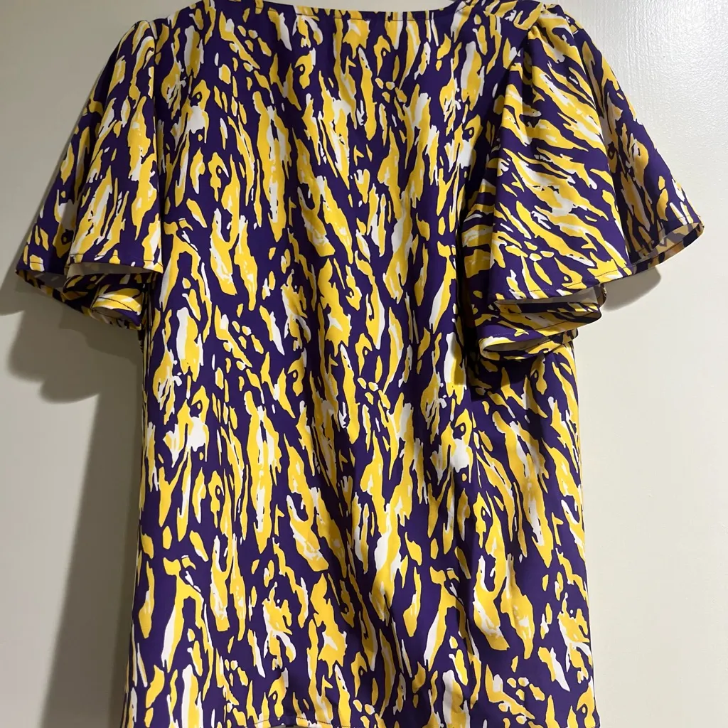 Christopher & Banks Yellow and Purple Blouse - Image 4