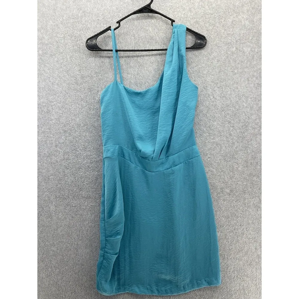 Ixia Women's Dress Sleeveless A Line Dress Blue Size Large Pleated Trim - Image 5