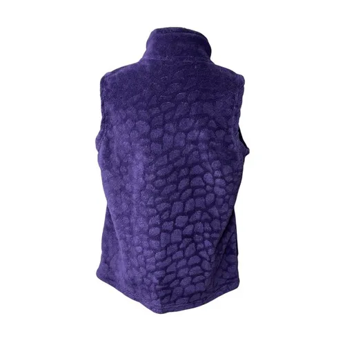 French Laundry High Pile Textured Zipper Vest MEDIUM Purple Cozy Outdoor Casual - Image 3