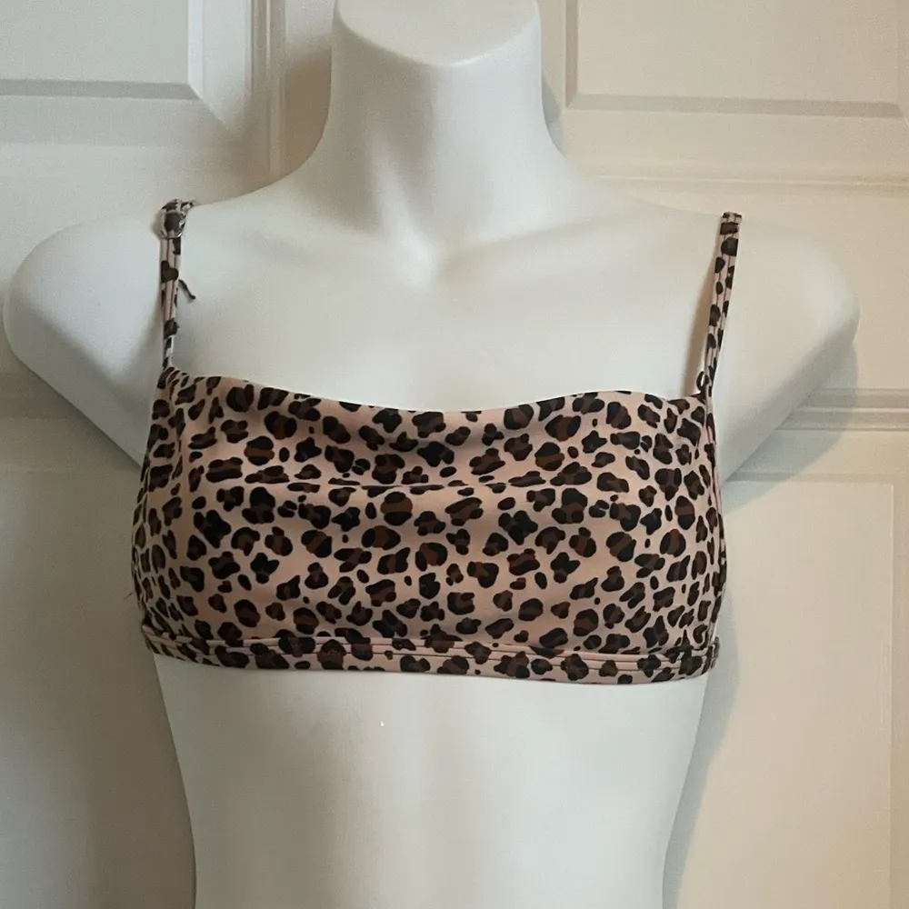 Y2K Animal Camo Print Crop Bikini Top Brown Black Small Size M - Image 3