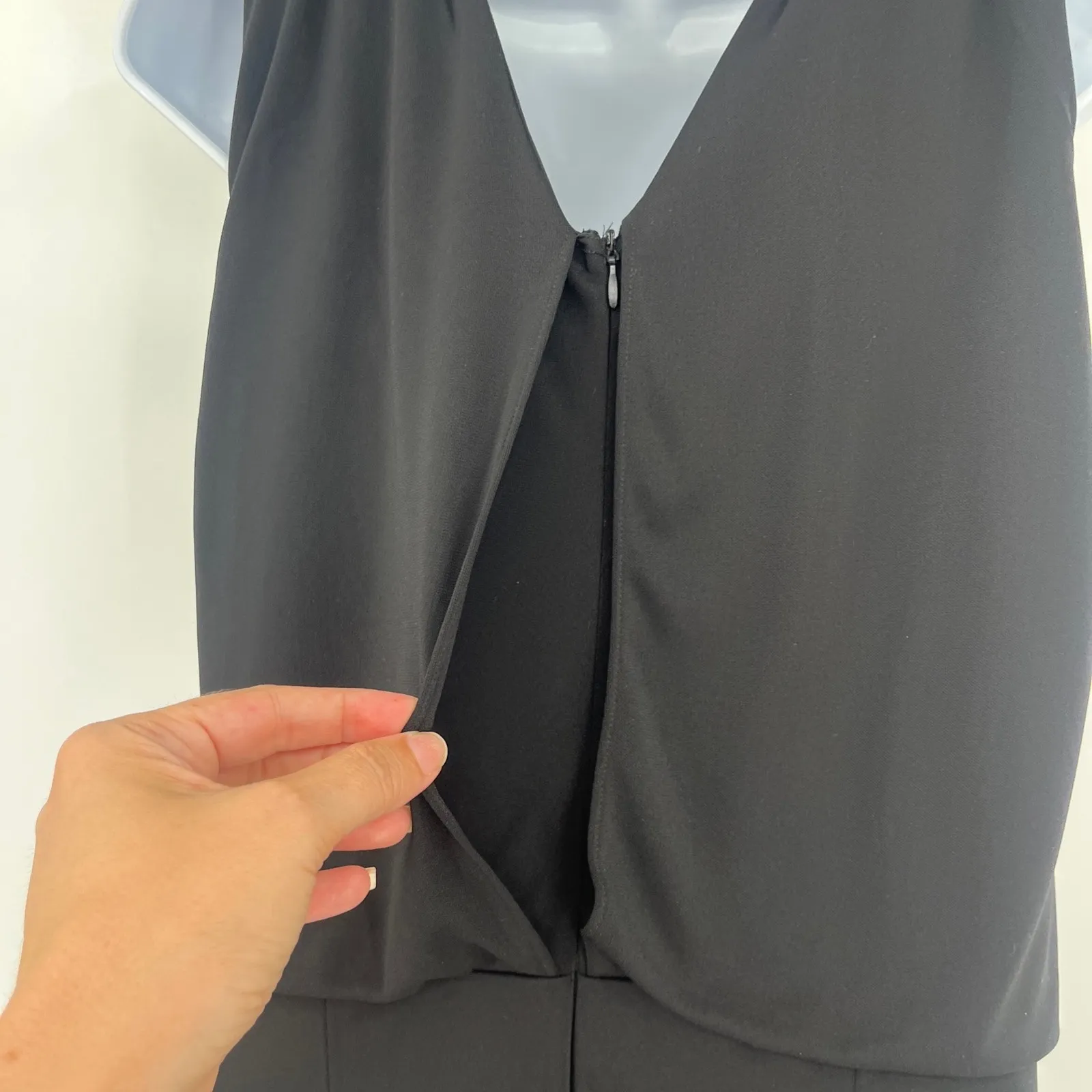 Mark Zunino Sleeveless Wrap Jumpsuit Sz 4 Whimsigoth Elegant Quiet Luxury Modern Black - Image 11