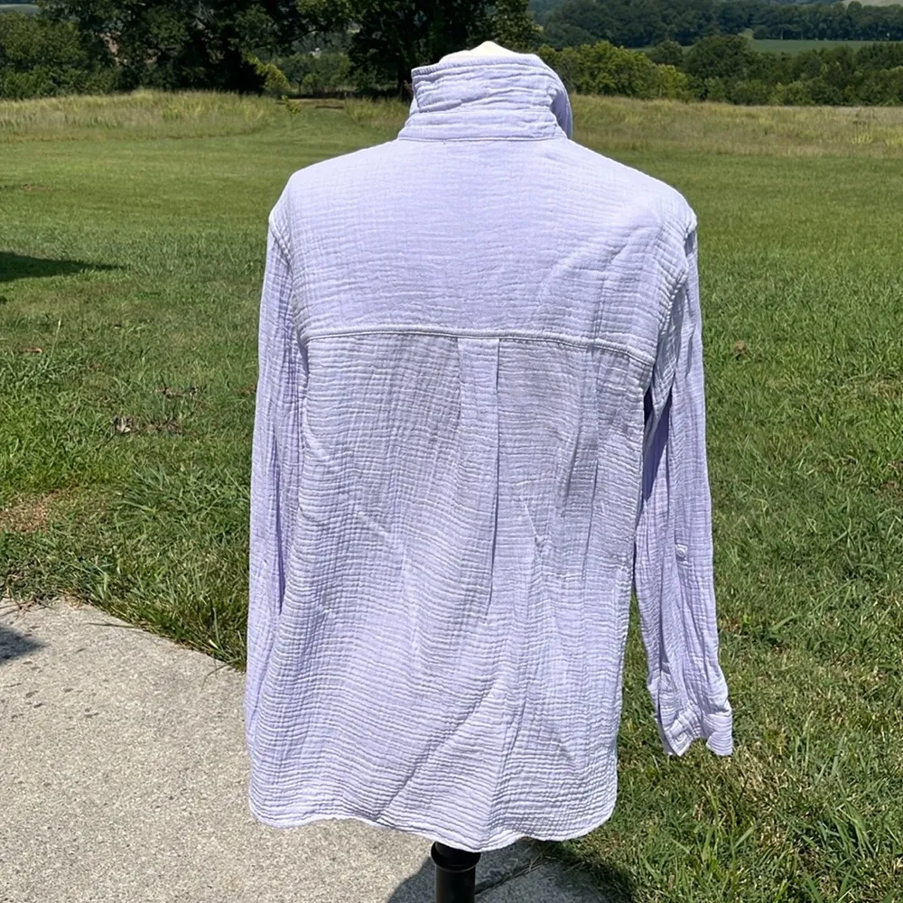 Lavender Gauzy Button Up Oversized - Image 6