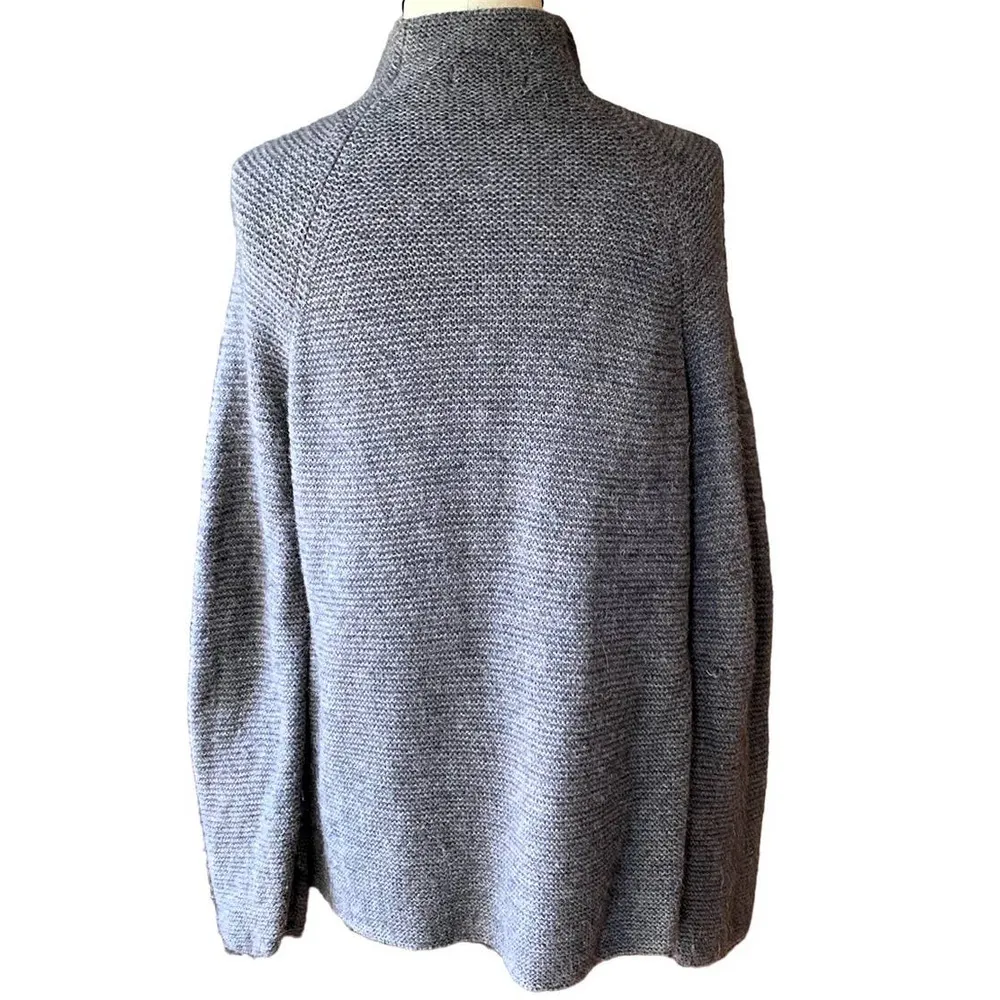 BODEN Alpaca Wool Blend Gray Long Jacket Open Cardigan Sweater ~ Women's Size 8 - Image 4