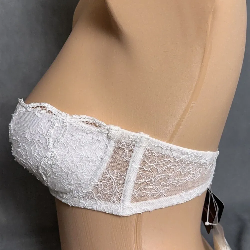 New Agent Provocateur Love Strapless Bra White Size 32C Straps Padded Bridal - Image 4