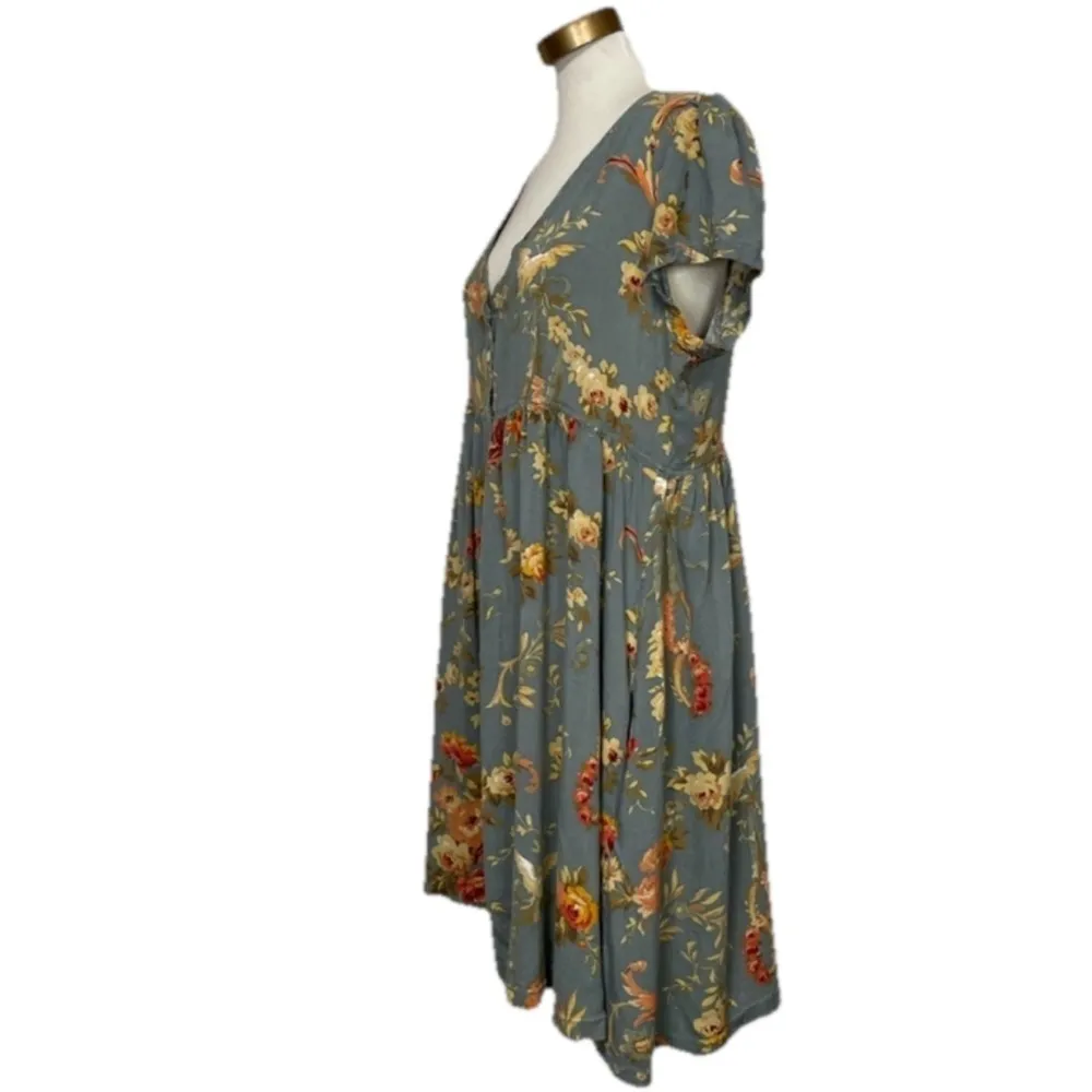 Denim & Supply Ralph Lauren Floral Babydoll‎ Y2K Empire Waist Cottage Mini Dress - Image 4