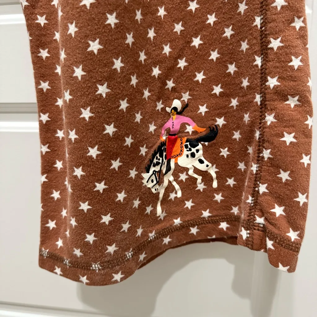 Nick & Nora Brown Star Western Cowgirl Lounge Pants Pajama Pants - Image 2