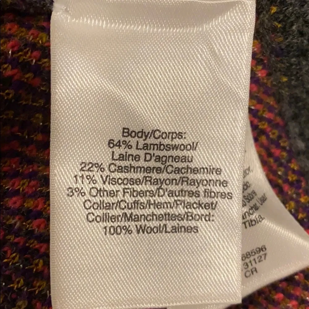 DKNY Cashmere Lambswool Zip Front Sweater Jacket M - Image 5