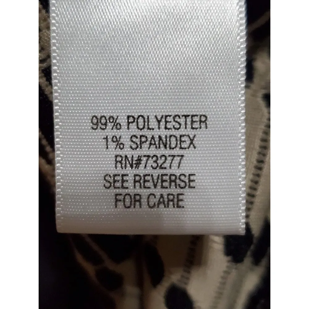 Dana Buchman Women's Black & White Polyester Zip Back Long Sleeve Top Blouse M - Image 8