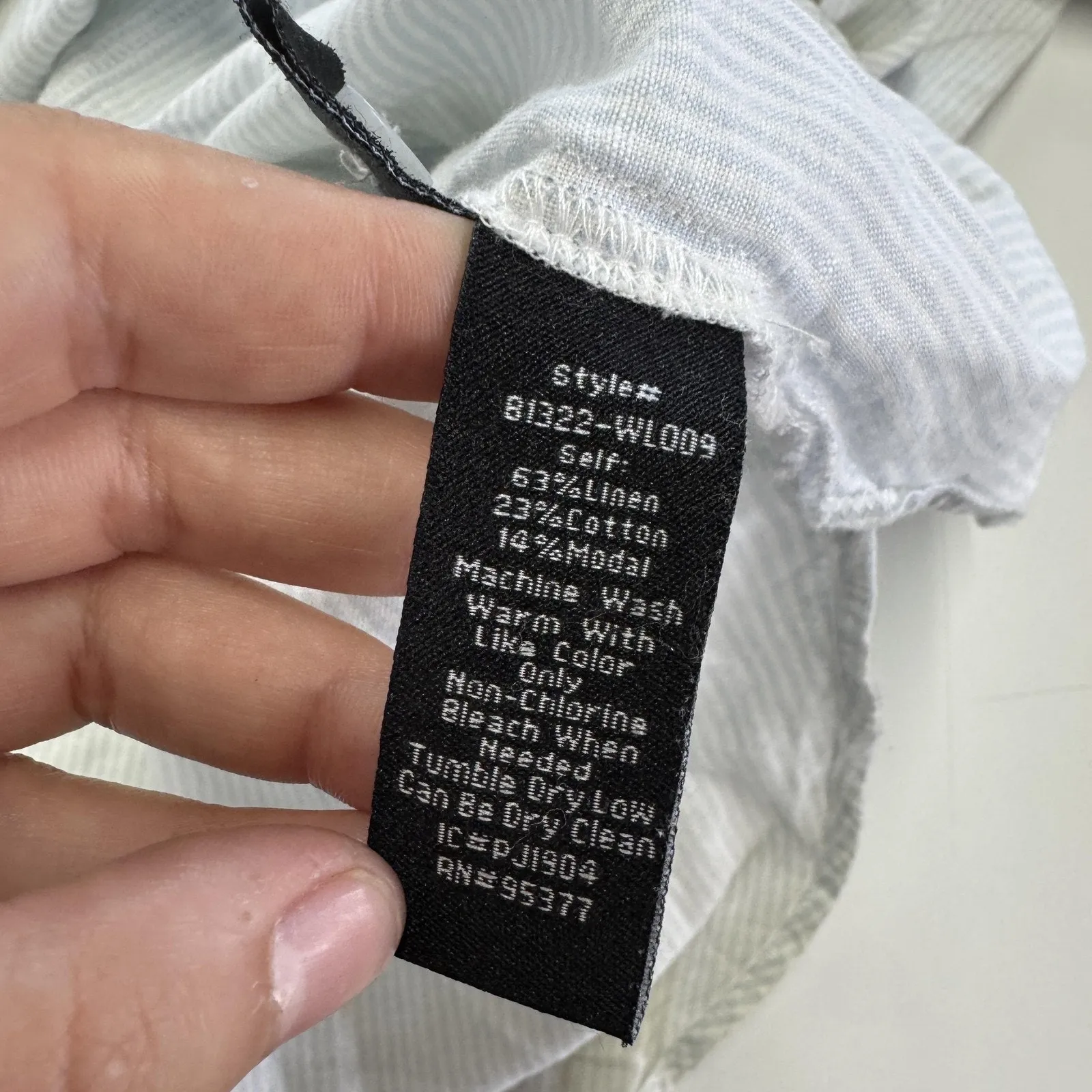 Sanctuary Shirt Womens Small White Blue Striped Linen Blend‎ Button Pullover Top - Image 4