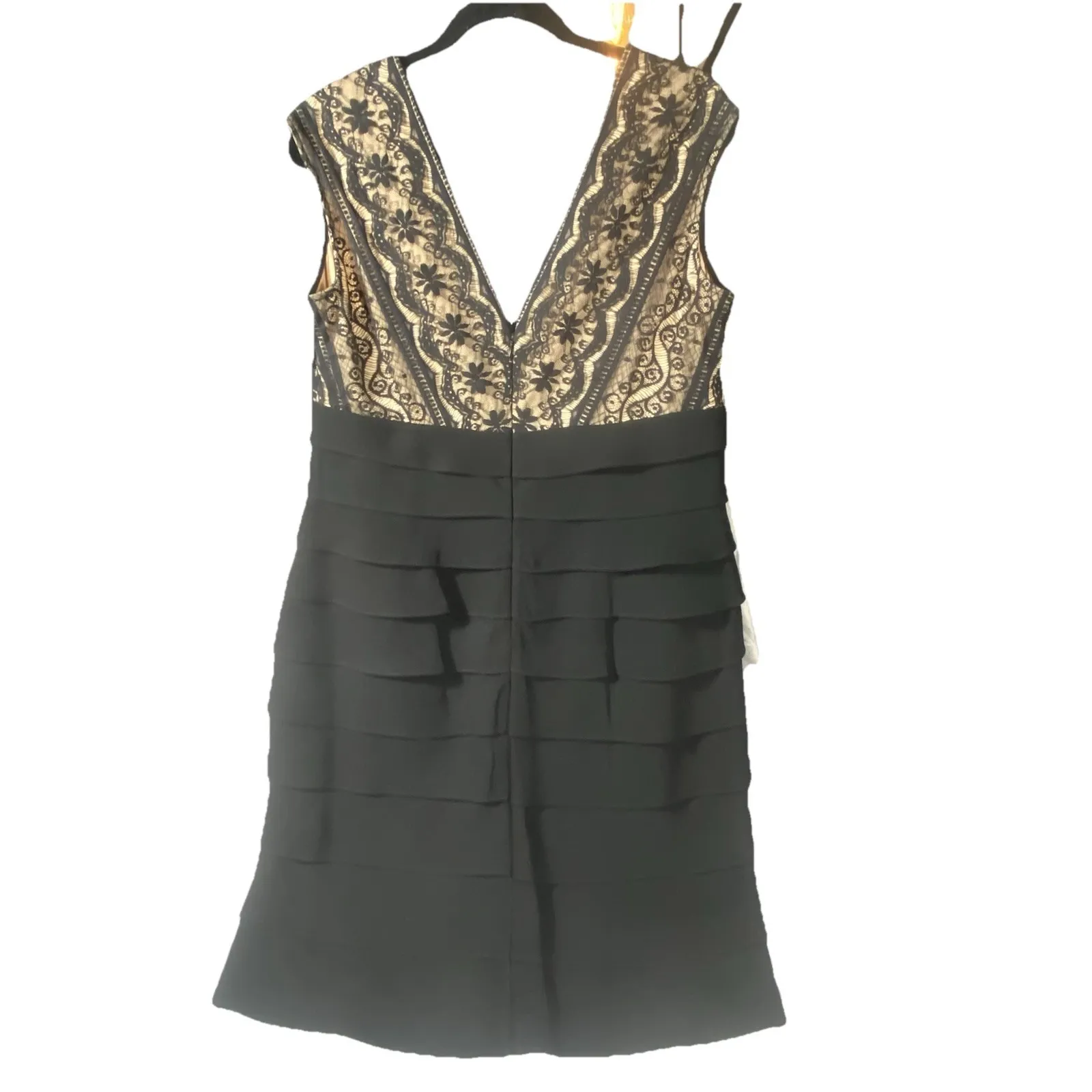 Black Dress Tiered Lace Sz 16 Jessica Howard Event Party Wedding Cruise Cocktail - Image 2