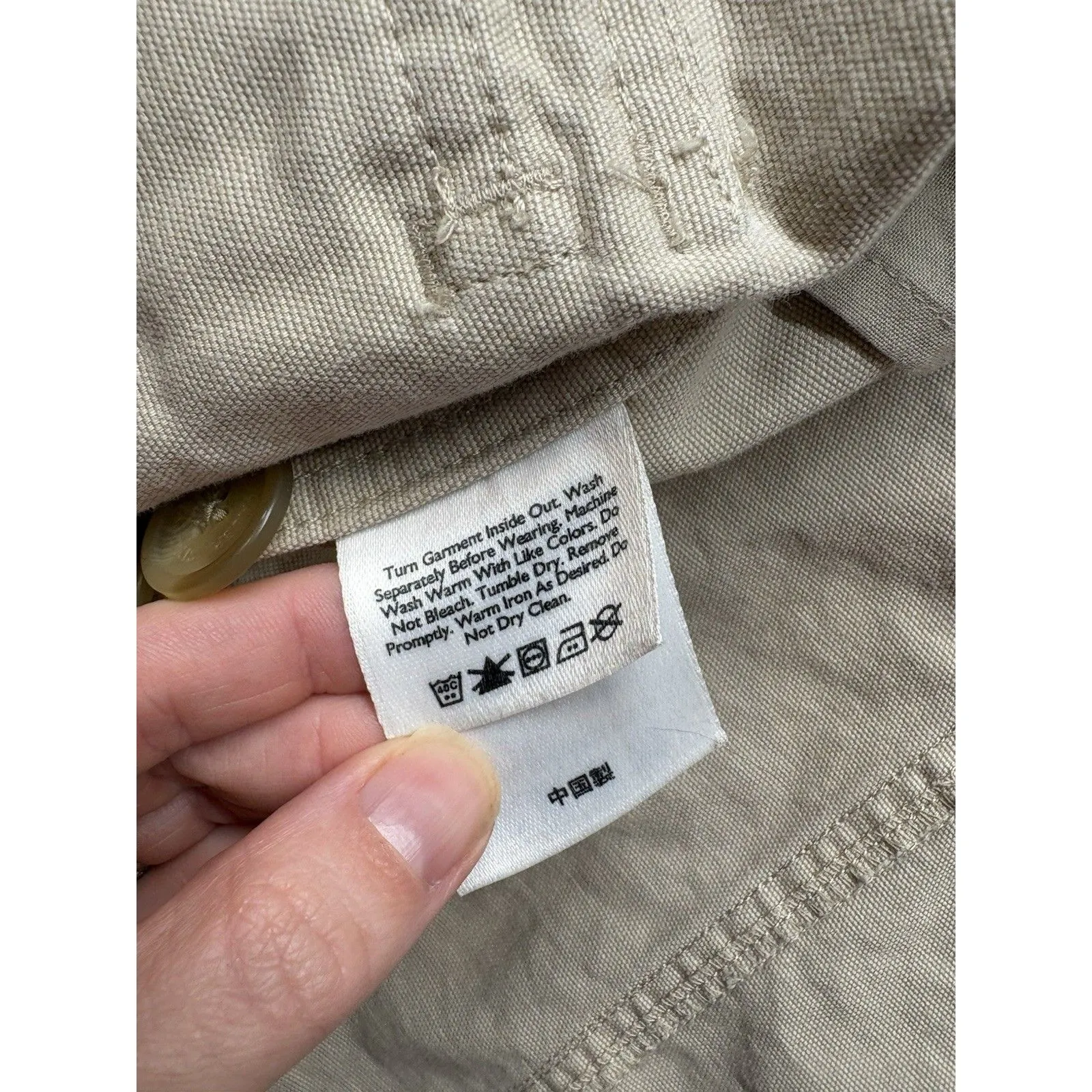Eddie Bauer Women’s Canvas Chore Barn Coat Field Jacket Khaki Beige Sz Large - Image 3