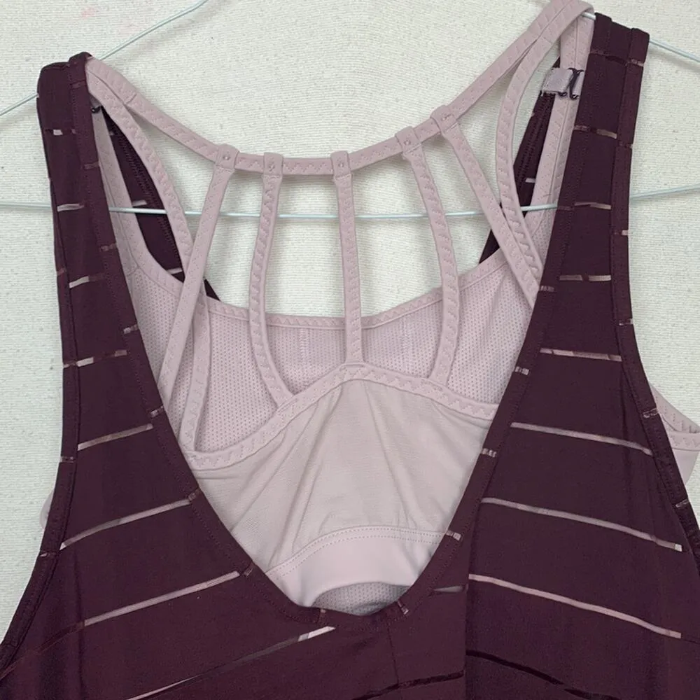 Athleta womens small sports bra and matching tank purple pink gym lulu work - Image 5