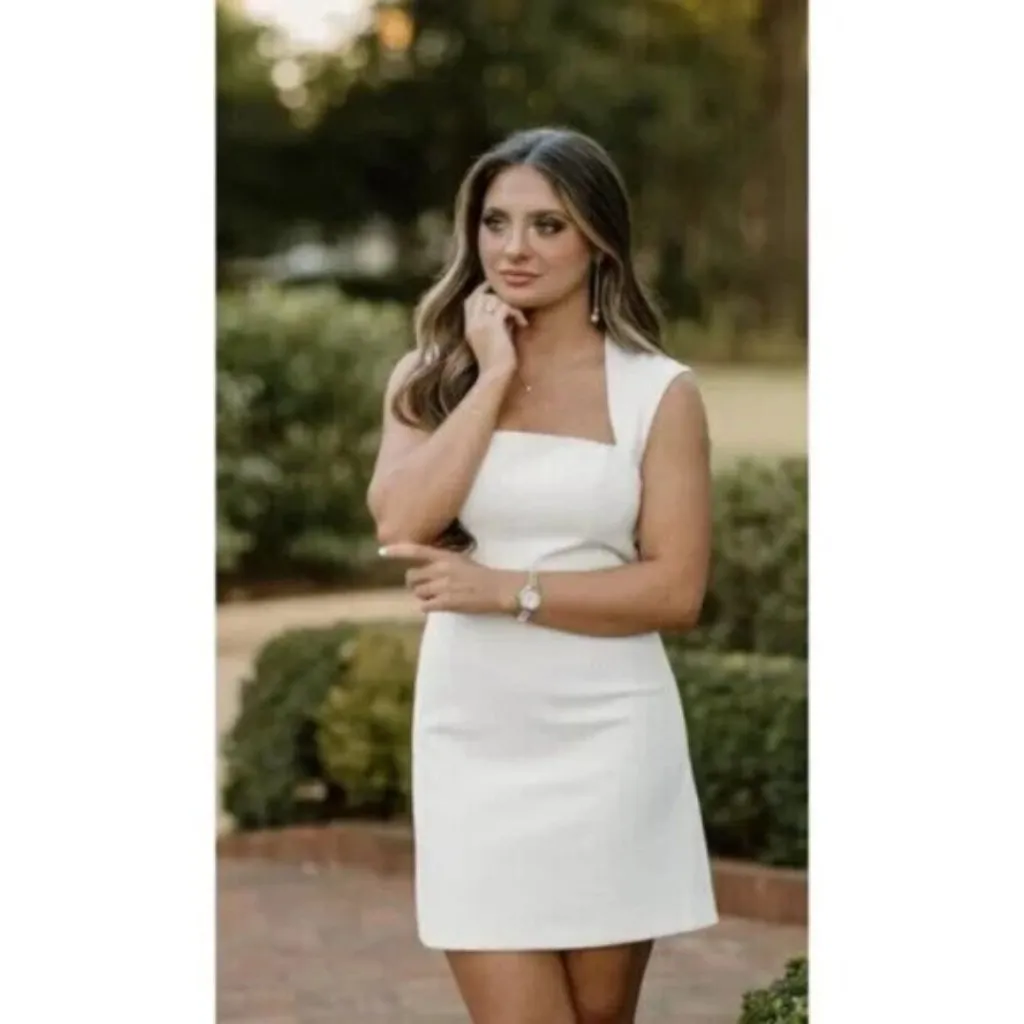 FRENCH CONNECTION Ruth Whisper A-Line Dress in Summer White Size US 12 - Image 2