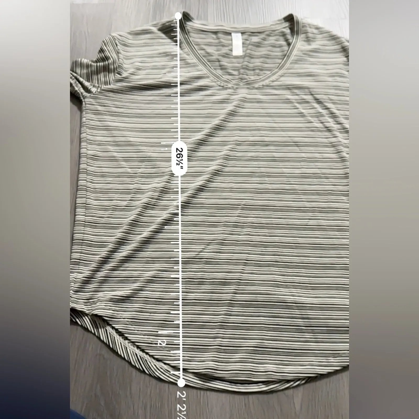 Athleta Cloudlight Stratus Gray & White Striped Long Sleeve Scoop Neck Top‎ Sz S - Image 10